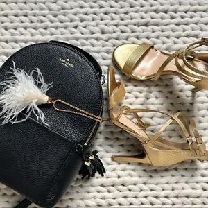 Versatile and Charming Gold Strappy Heels!